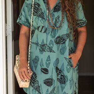 Kealopiko Collared dress NWOT teal